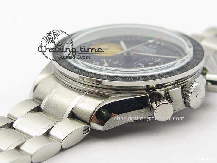 0524 Effortless Speedmaster Apollo 11 On SS Bracelet Manual Winding Chrono Movement 8225